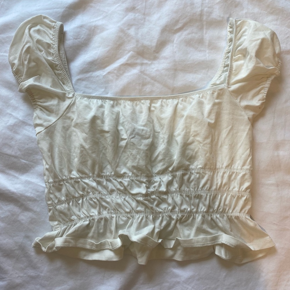 Oh Polly white cuffed top, size 2